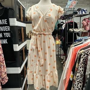 LC Lauren Conrad Pink and Orange Sleeveless Sundress